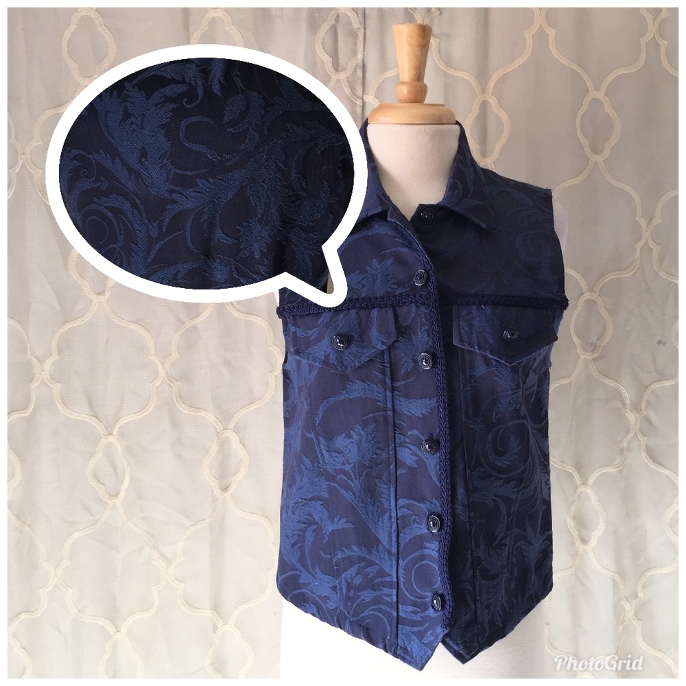FINAL $ MISS & MRS UNIQUE DAMASK TAPESTRY VEST - Picture 2 of 7